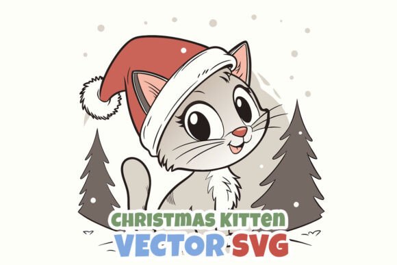 A Christmas Kitten SVG for Blog Graphics and Illustrations