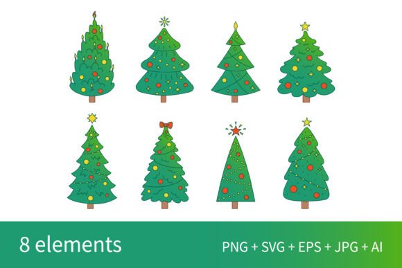 A Craft Pro's Review of the Cute Gradient Christmas Trees Graphics