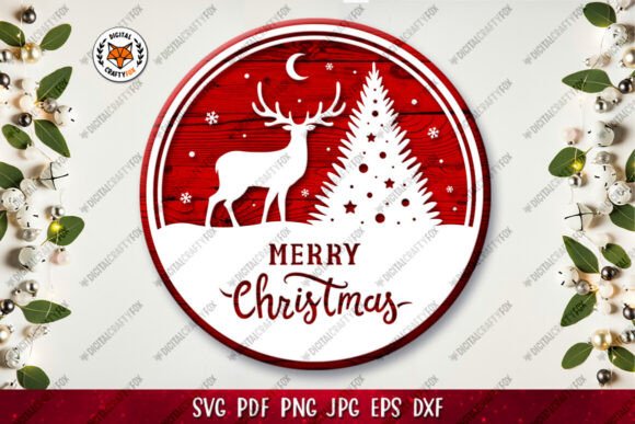 A Festive Deer & Tree Design for Branded Holiday Graphics