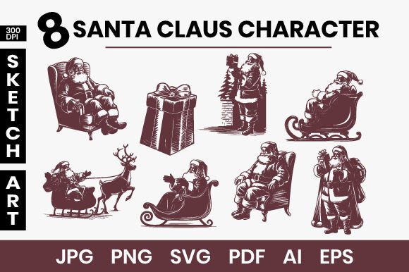 A Versatile Santa Character Bundle for Marketing Graphics