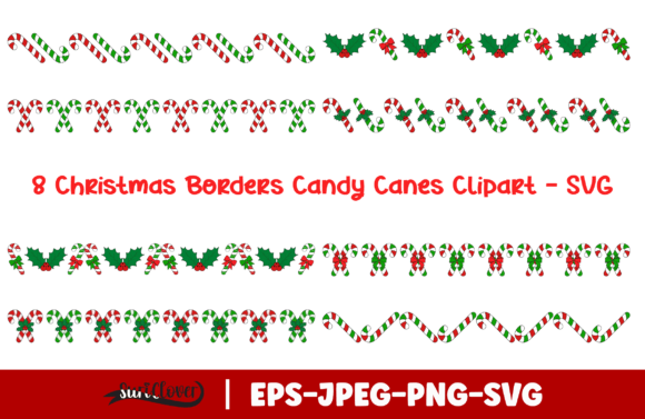 Candy Cane Clipart Graphics for Seasonal Branding