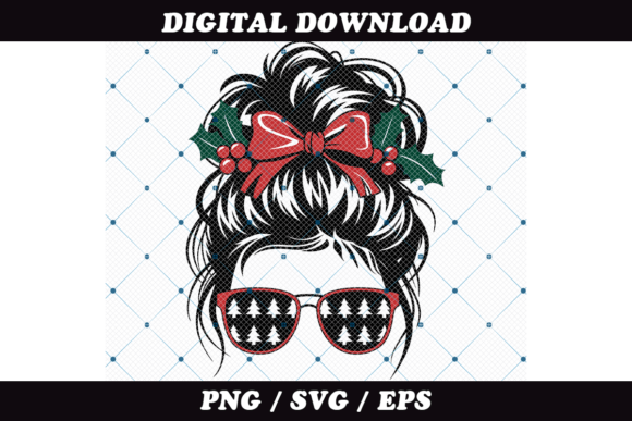 Christmas Hair Bun with Holly: A Versatile Graphics Illustration