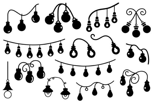 Christmas Lights Silhouette: A Festive Graphic Design Asset for Your Shop