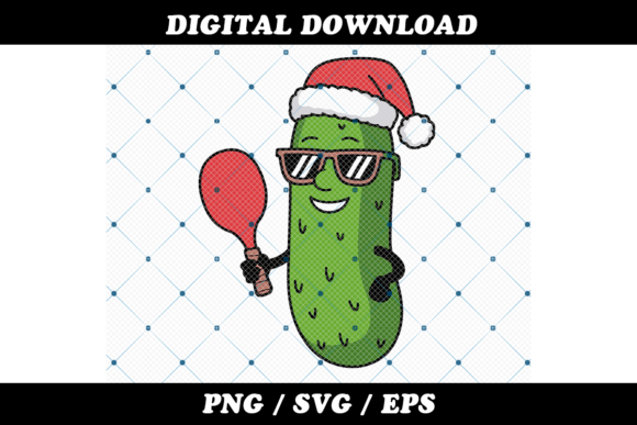 Christmas Pickle Character and Santa Hat: Festive Graphics for Local Brands
