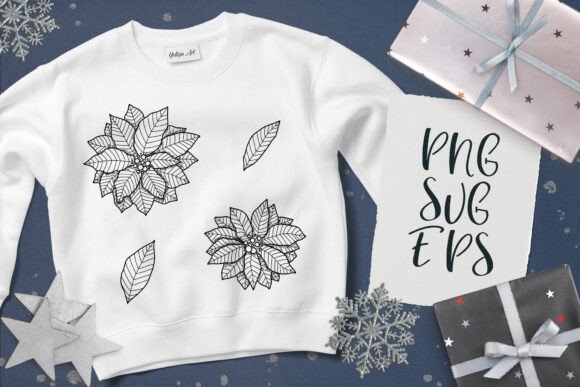 Christmas Poinsettia SVG, EPS Png: Festive Graphics for Handmade Creations