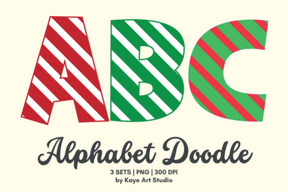 Christmas Stripes Alphabet Clipart PNG: A Graphics Gem
