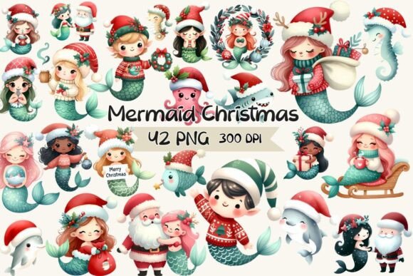 Evaluating Cute Mermaid Christmas Graphics for Commercial Use