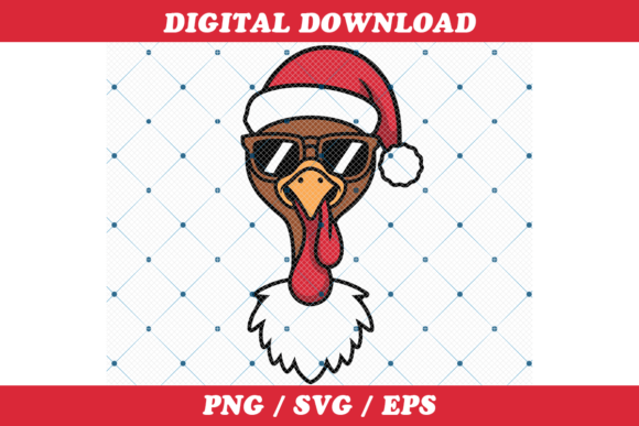 Festive and Fun: Cool Christmas Turkey Wearing Santa Hat