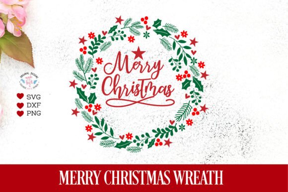 Merry Christmas Wreath: A Festive Graphics and Illustrations Asset