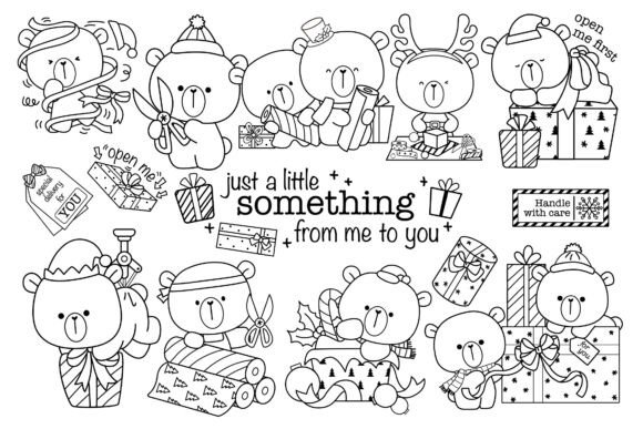 Polar Bear Clipart for Christmas Gift Campaign Graphics