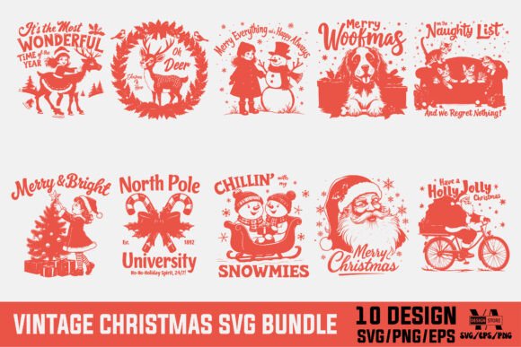 Vintage Christmas Graphics for Polished Editorial Content